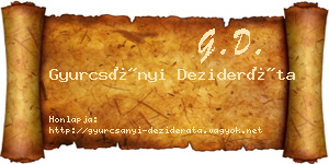 Gyurcsányi Dezideráta névjegykártya